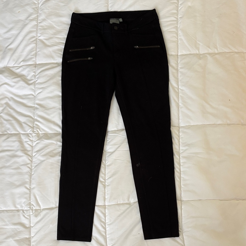 Athleta Black Leggings with Front Zippers